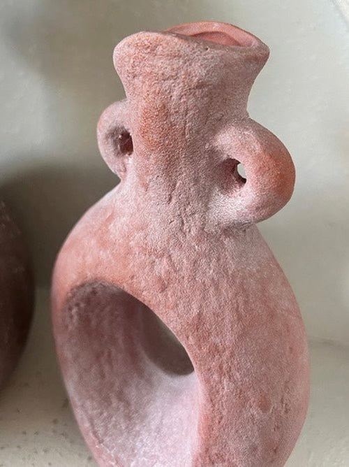 Handmade Wabi Sabi Abstract Pottery Vase, Crude Rustic Decorative Flow